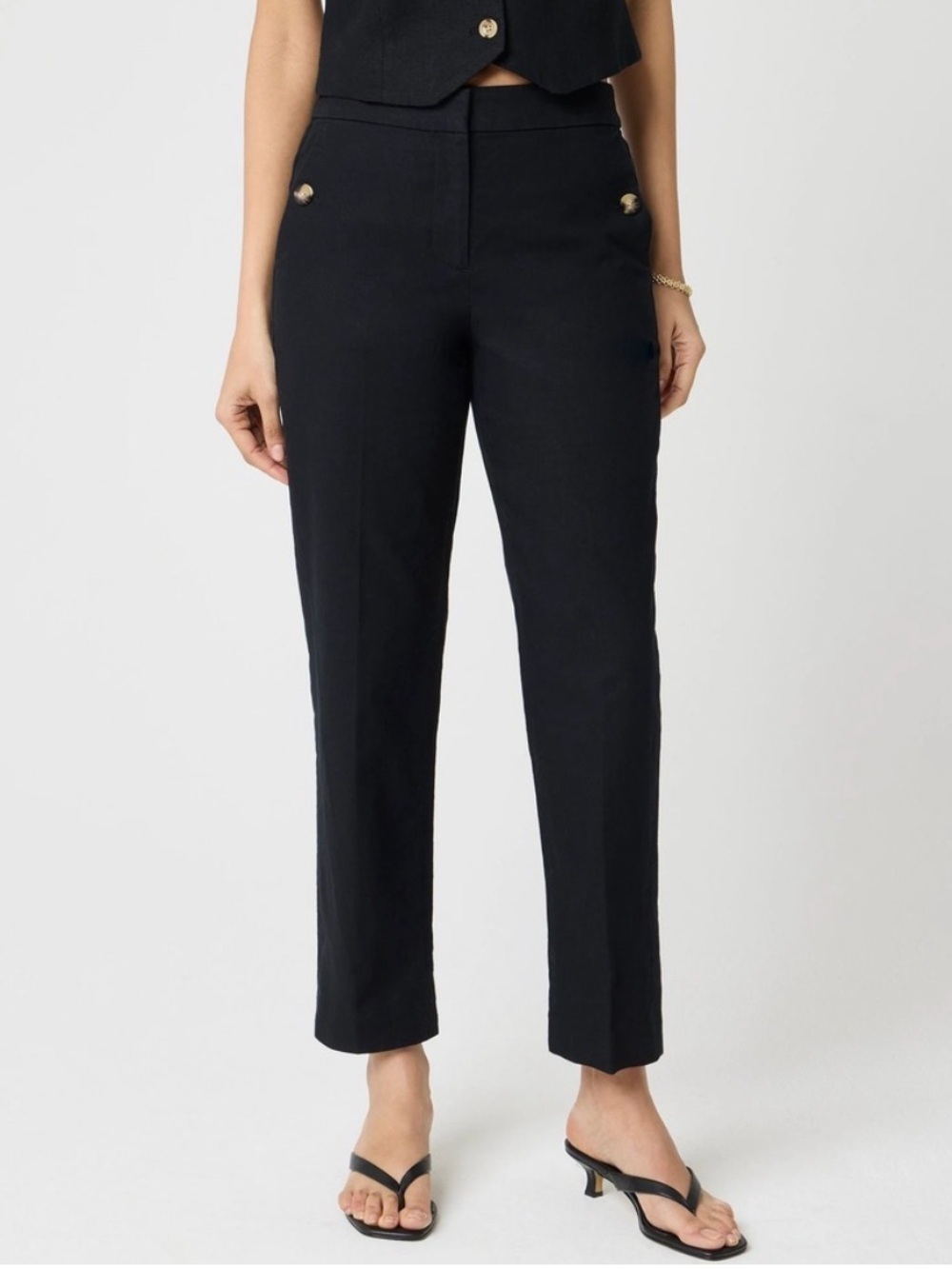 J. Crew Linen-cotton Blend Elastic-back Sailor Pant Women's 8 Coastal